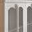 Bathroom Linen Cabinet With Begonia-Style Tempered Glass Doors And Rubber Solid Wood Legs