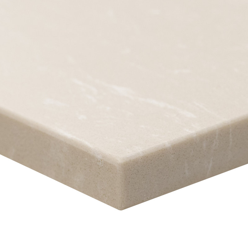 61 in. Beige Cosmic Sand Double Sink Vanity Top with White Ceramic Undermount Sinks
