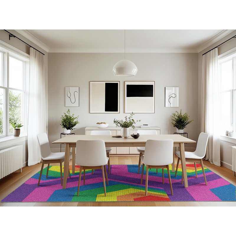 Geometric Indoor Rug, Rectangle 7' x 10'