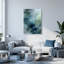 Ensemble de 1 tableau abstrait aquarelle bleu et vert sur toile tendue-2078631903