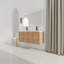 Meuble-lavabo mural 60 po avec lavabo en résine blanche et 4 portes à fermeture douce, emballage Kd, contreplaqué, chêne imitation 60 po
