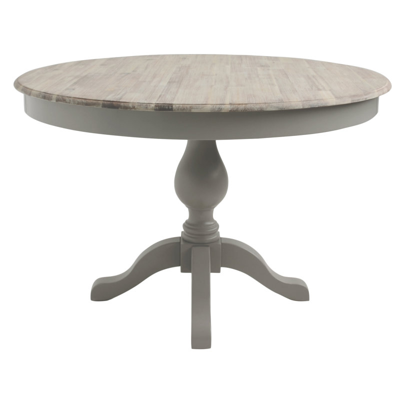 Bayou Round Wood Top Dining Table, Dove Grey