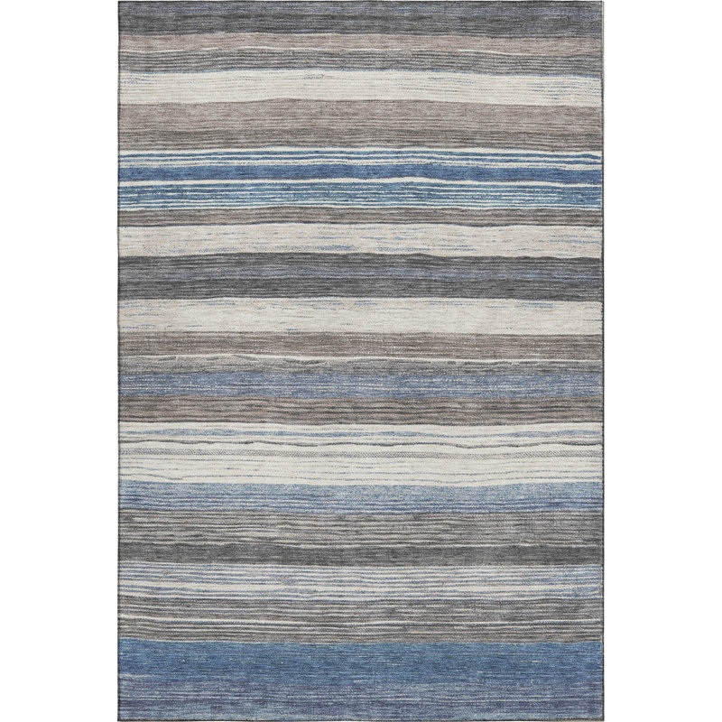 Premium Machine Washable Hedden AMF1703 Stripes Rug, Rectangle 5' x 7'6"