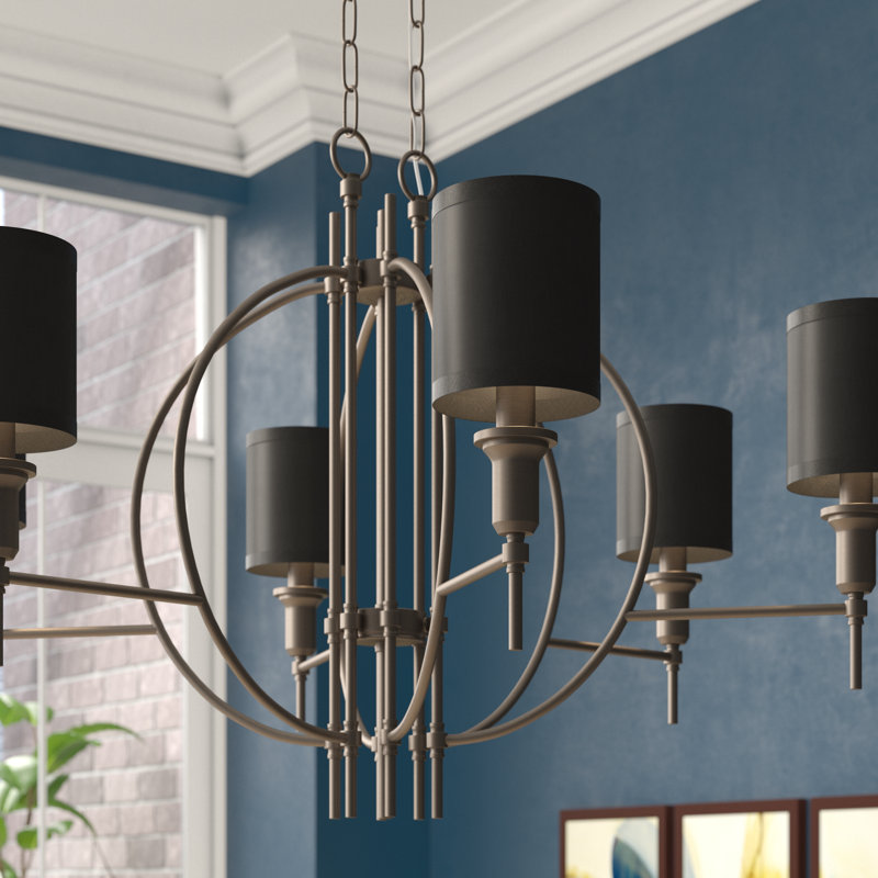 4.75 in. H Silk Drum Lamp Shade, Gray