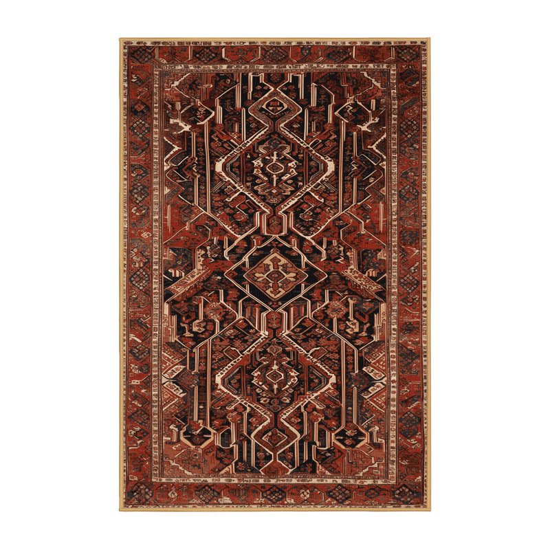 Tapis brun lavable à la machine, Rectangle 4 pi x 6 pi