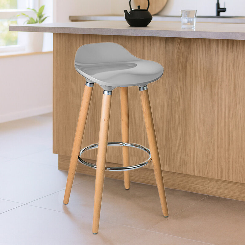 Jaelynn Counter Stool with Metal Frame, Grey