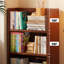 Bibliothèque standard en bois massif noyer moderne-1894500628