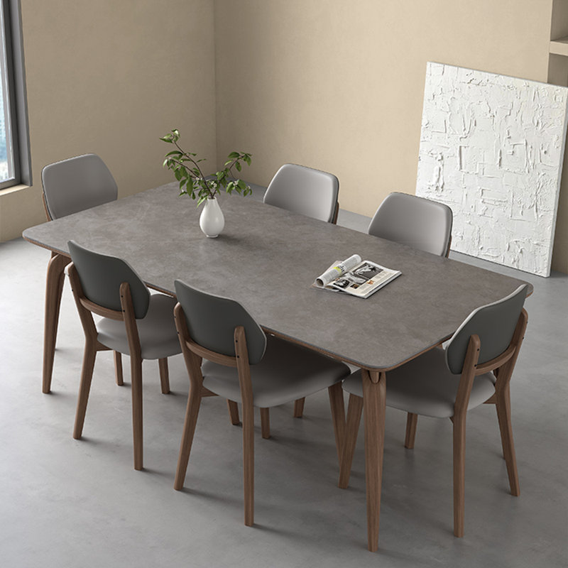 Ensemble de table de salle à manger en frêne blanc et chaises en chêne L 78,74 x l 35,43