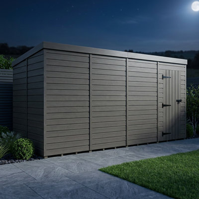 Total Sheds 6ft x 9ft Composite Pent Garden Shed - Single Door - No Windows - EPDM Rubber Roof - UK Manufactured
