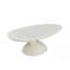 Table basse ovale en fibre de verre 47,27 "avec base sculpturale-257832103