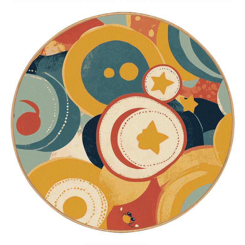 Retro Beam Rug, Round 4'