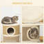 Habitation pour chat 28 pouces, cachette pour chat 3 étages avec patin à griffes en sisal, petit arbre à chat en forme de tonneau pour chats d'intérieur