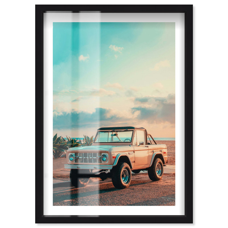 «Parked at Sunset», reproduction d'art rétro par Notoriart, H 16 po x l 11 po, Noir