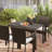 47" Rectangular Patio Dining Table for 4 Person, Black