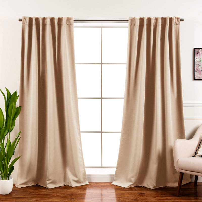 Panneaux de rideaux occultants et thermiques unis avec passe-tringle Bantam, Beige, l 52" x L 84"