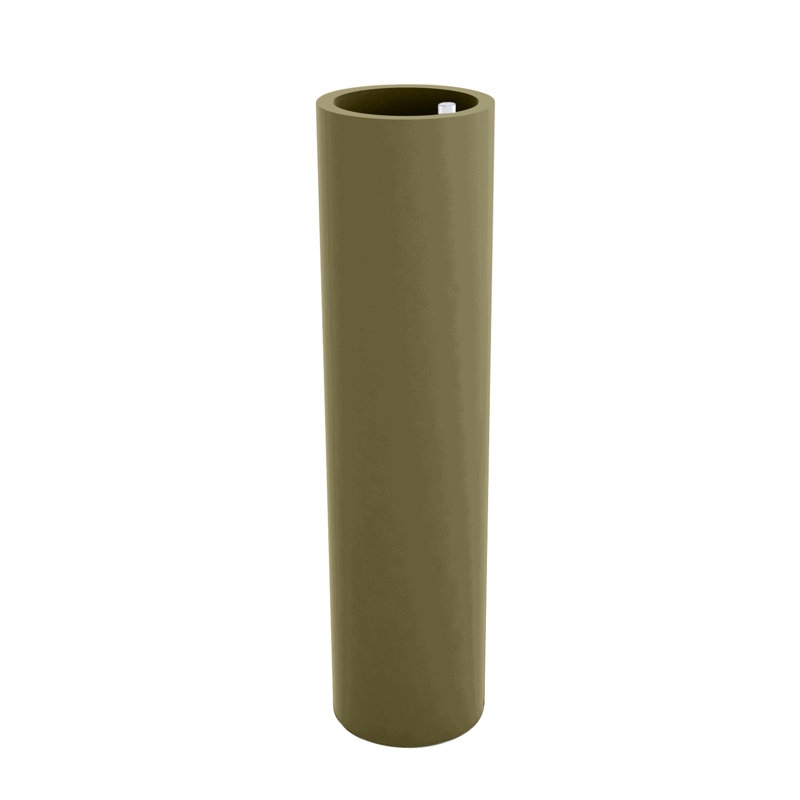 Cilindro - Resin Tower Pot Planter - Self Watering, Black, 39.25" H x 9.75" W x 9.75" D