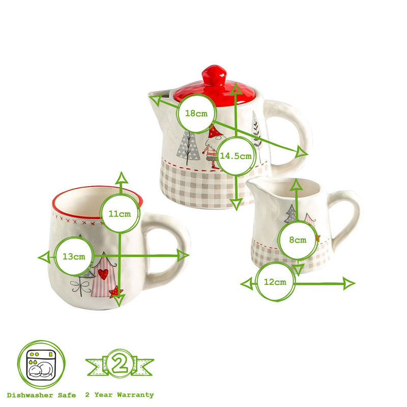 Nicola Spring 0.8ml Patchwork Teapot
