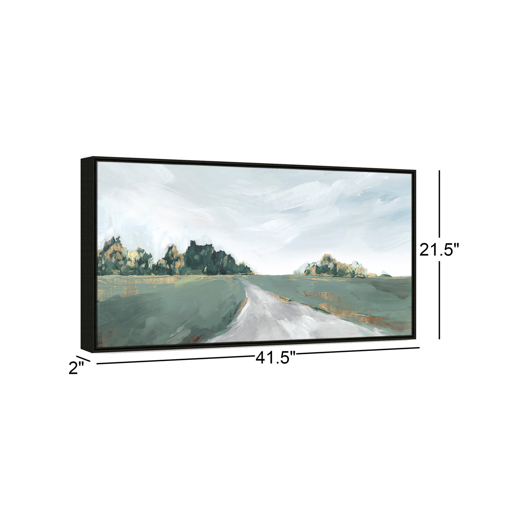 Field of Dreams by Isabelle Z - Painting Print, Picture Framed Canvas, 21.5" H x 41.5" W, Silver