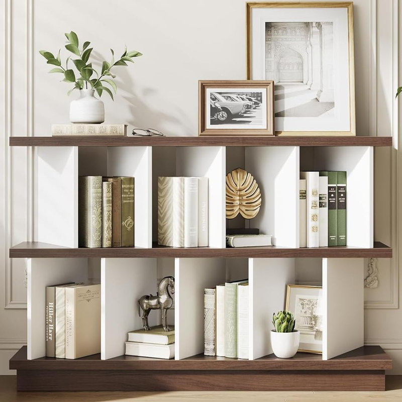 Rangement pour 8 cubes - Bibliothèque ouverte avec 10 panneaux arrière amovibles, Brun