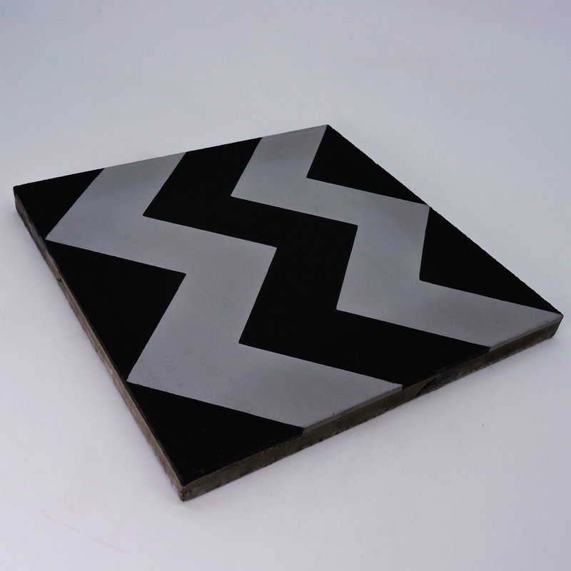 Jerada 8 in. x 8 in. Honed Tile, Black/Gray