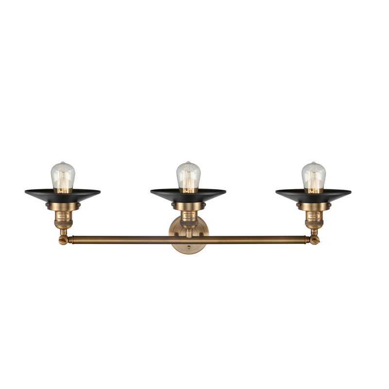 Krysia 3 - Light Dimmable Vanity Light, Matte Black, Brushed Brass