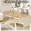 Ensemble de chambre à coucher pour lit simple 3 pièces Kempst, ensemble de lit plateforme et table de chevet en bois moderne, ensemble de mobilier de chambre à coucher industriel de style campagnard en blanc, aucun sommier nécessaire-1799342002-1799342000