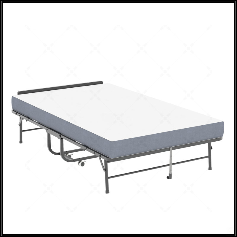 75X46 Inch Wide Folding Bed With Adjustable Headboard, Extra Long Rollaway Bed For Tall People, 5-Inch Memory Foam Mattress, Heavy-Duty Guest Bed On Wheels, Spacious Twin Cot