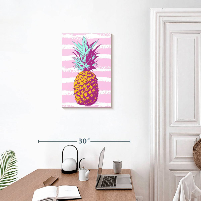 Yarlin Pastel Stripes Pineapple, 24" H x 16" W