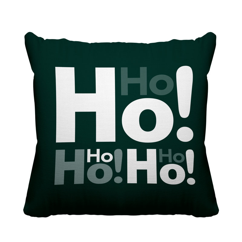 Coussin intérieur / extérieur Hohoho Christmas, L 15 po x H 15 po, Vert