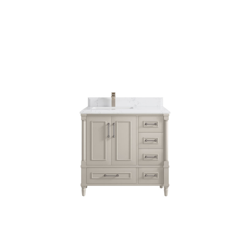 Meuble-lavabo simple 36 po avec comptoir en quartz Aberdeen, Empira