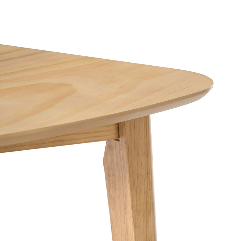 Modern Triangular Wood Side Table with Sturdy Legs for Small Spaces, Natural