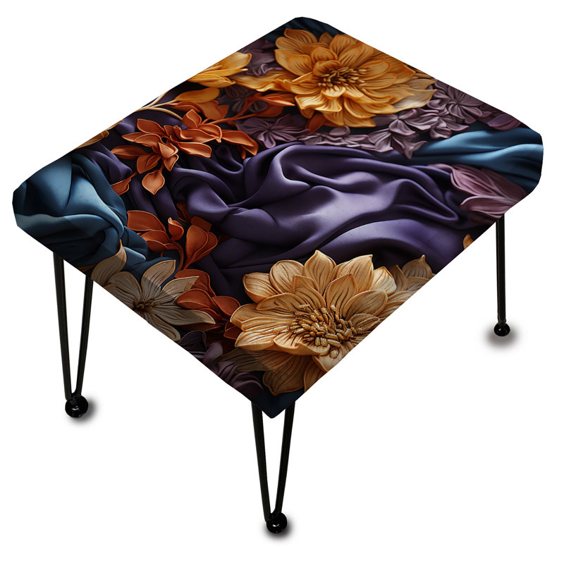 Road Elegance - Repose-pieds rectangulaire chinois à motif floral