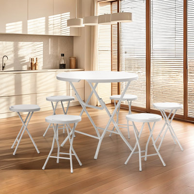 6-Person Folding Round Table And Chair Set