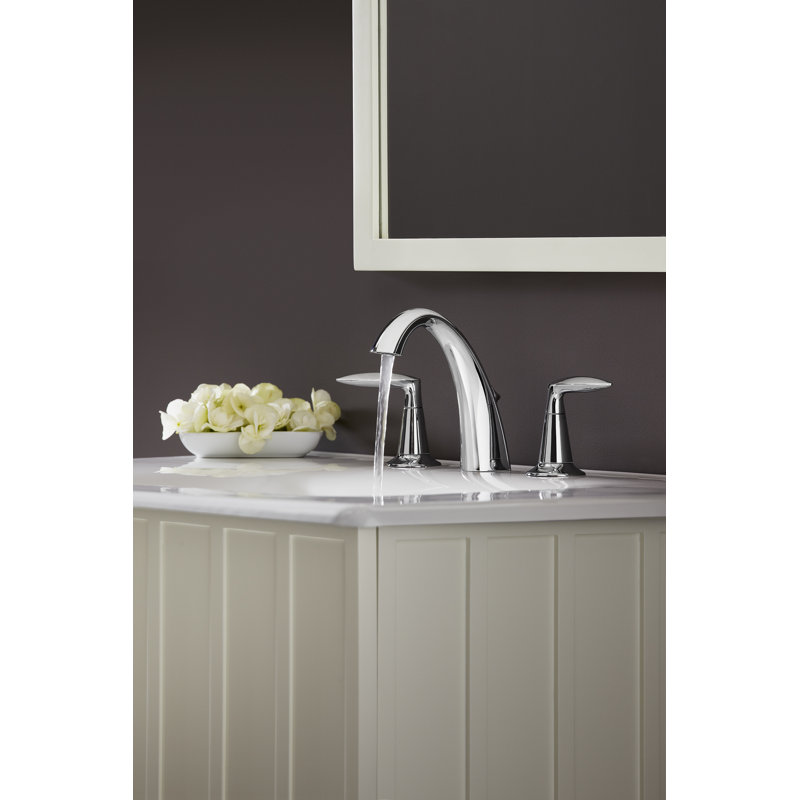 Alteo Widespread Bathroom Faucet with Drain Assembly, Polished Chrome