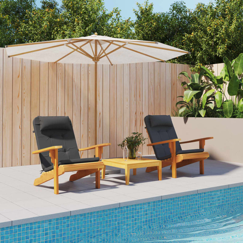 Outdoor 1.8'' Dining Chair Seat / Back Cushion, Black
