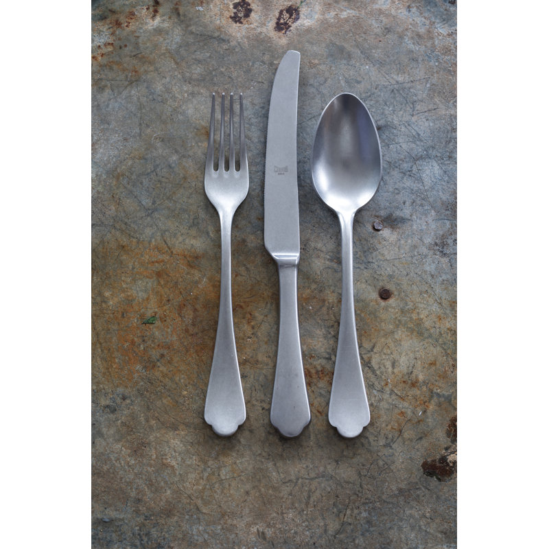 Dolce Vita Stainless Steel Salad Servers, Pewter Silver
