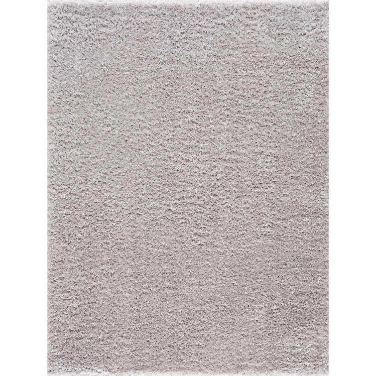Erelia Solid Color Machine Woven Polyester Area Rug in Gray
