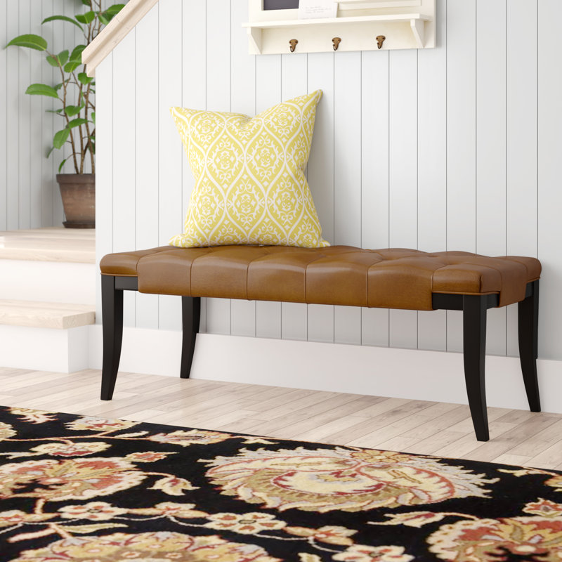 Gibbons Faux Leather Upholstered Bench, Saddle