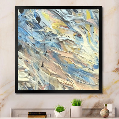 «Summer Memories Abstract in White And Blue», reproduction d'art sur toile