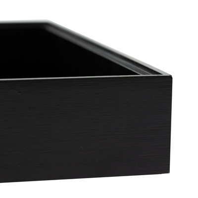Black Bamboo Stackable Rectangular Organizers - Set/4