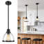 Suspension moderne 8 en 1 lumière, noir mat, avec abat-jour en verre transparent, petit luminaire de style campagnard pour îlot de cuisine, culot E26-337527769