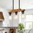 3 Lights Rustic Wood Linear Pendant Light, Adjustable Farmhouse Chandelier With Seeded Glass Shades For Kitchen Island And Dining Room-820085474