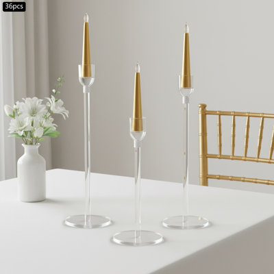36pcs Tall Acrylic Candlestick Holder Set