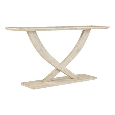 Acacia Wood Console Table in Sawgrass Beige Finish