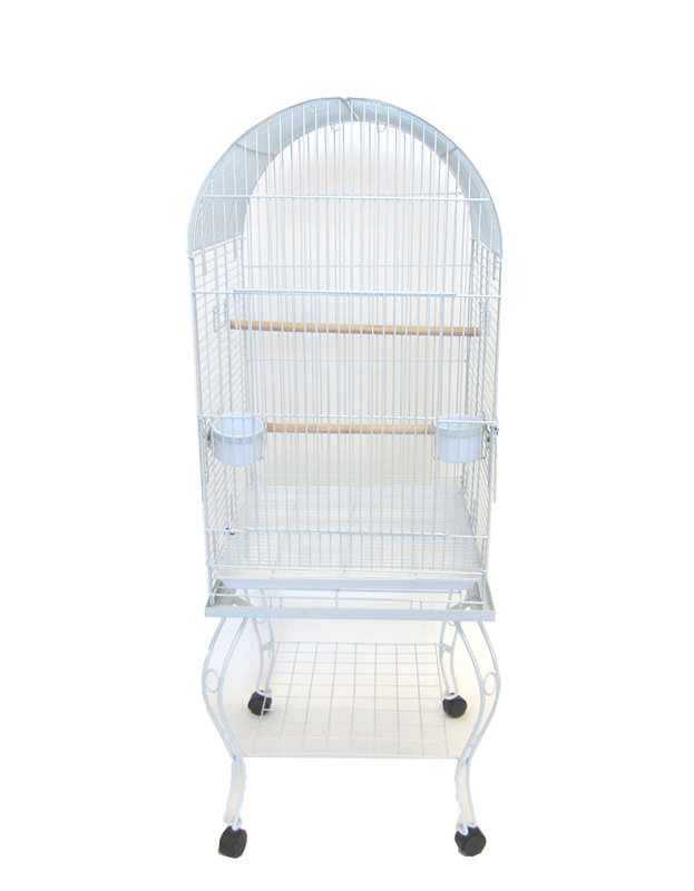 Cage à perroquet avec dôme et support Chuk, Blanc