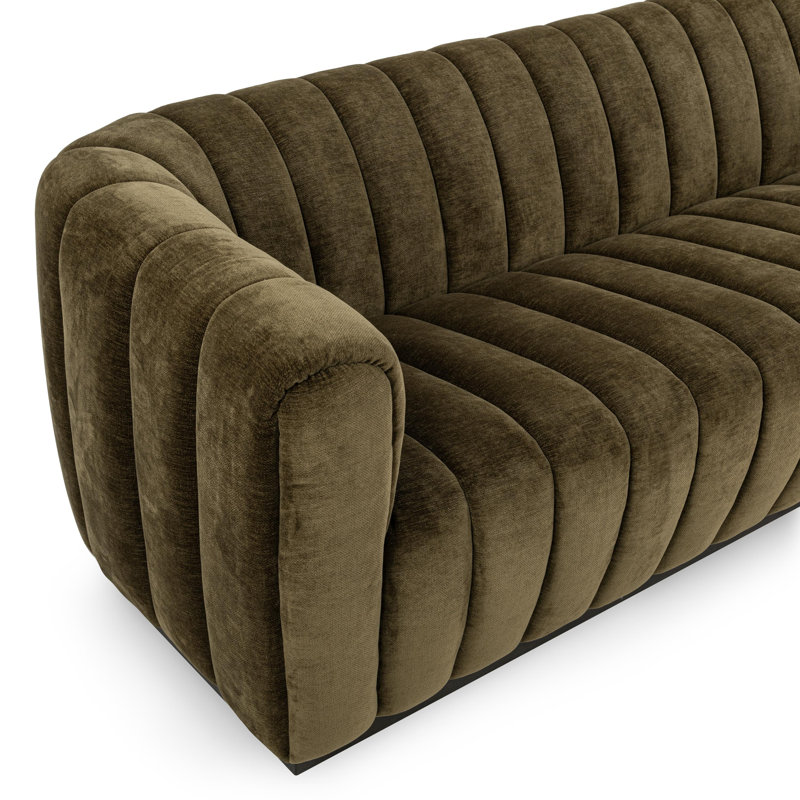 Vanty 92'' Upholstered Fabric Sofa, Olive Green