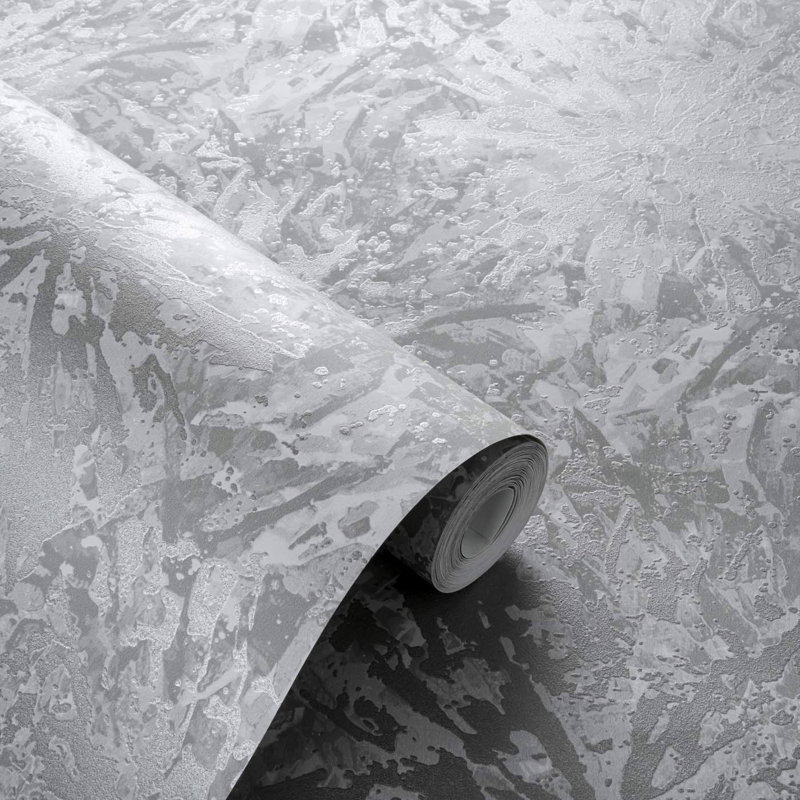 Dipinto Vivido 10.05m x 52cm Metallic Wallpaper Roll, Pewter