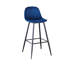 Tabouret de bar de 2 chaises de 30 po en velours à hauteur de comptoir avec dossier, pieds et repose-pieds en métal, assemblage facile, bleu pour la cuisine 2 - Robust Simple