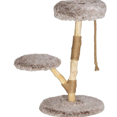 Indoor Cat Tower, Jute - Wrapped Wooden Scratching Posts, Stable Particleboard Base, Comfortable Beds For Cat's Downtime, Rope , Jumping Spot Recreation, 19.7" X 35.4" Size, Assembly Required Tree,