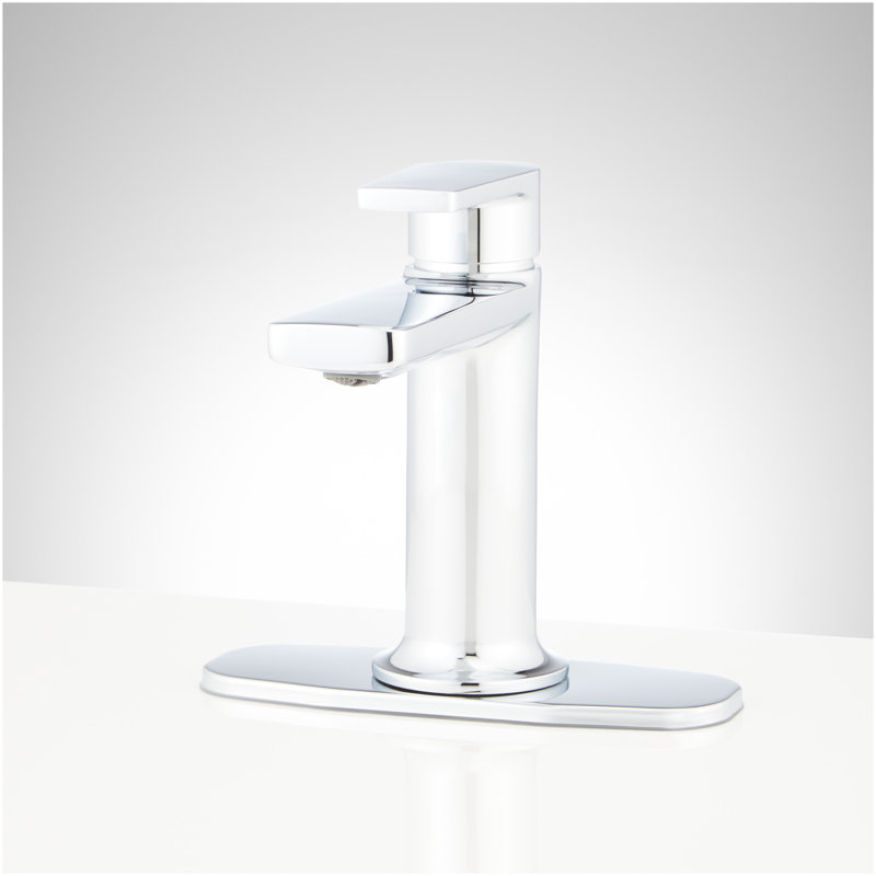 Berwyn Single-Hole Bathroom Faucet with Deck Plate - Chrome, Chrome